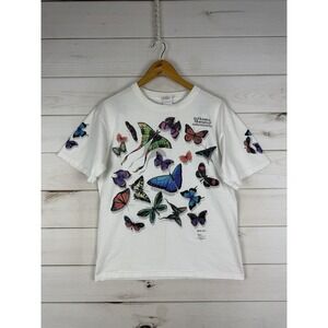 Vintage Houston Museum Natural Science Butterflies Shirt Womens M White Anvil